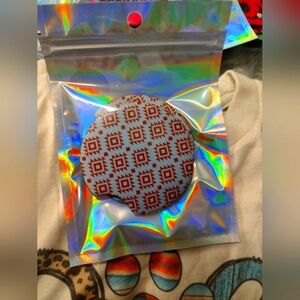 Geometric Pattern Coaster - Red and White